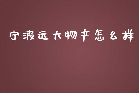 宁波远大物产怎么样_https://m.ycdhulan.com_证券新闻_第1张