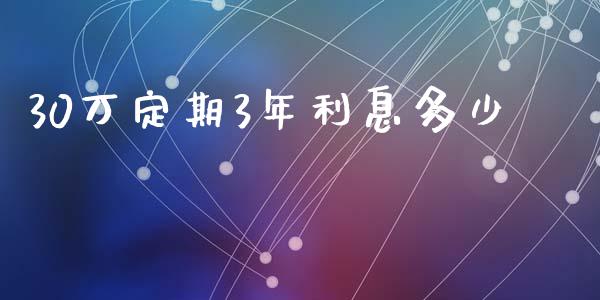 30万定期3年利息多少_https://m.ycdhulan.com_股市在线_第1张