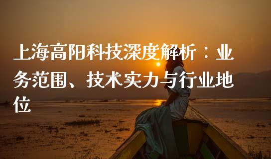 上海高阳科技深度解析：业务范围、技术实力与行业地位_https://m.ycdhulan.com_期货交易_第1张