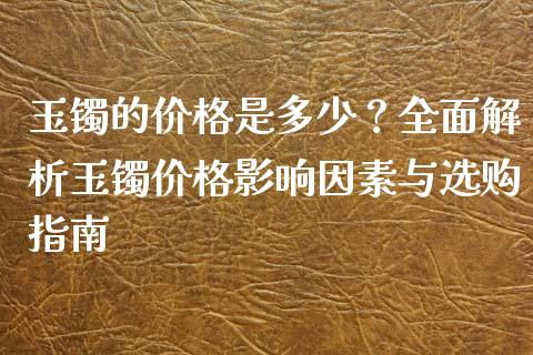 玉镯的价格是多少？全面解析玉镯价格影响因素与选购指南_https://m.ycdhulan.com_理财产品_第1张