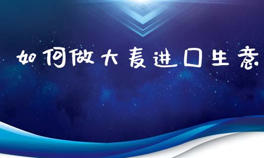 如何做大麦进囗生意_https://m.ycdhulan.com_股市在线_第1张