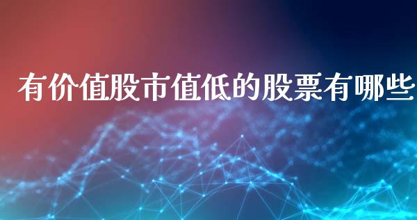 有价值股市值低的股票有哪些_https://m.ycdhulan.com_国际金融_第1张