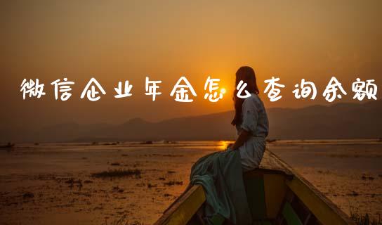 微信企业年金怎么查询余额_https://m.ycdhulan.com_股市在线_第1张