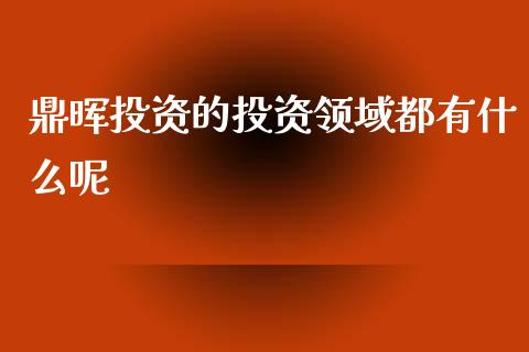 鼎晖投资的投资领域都有什么呢_https://m.ycdhulan.com_财经要闻_第1张
