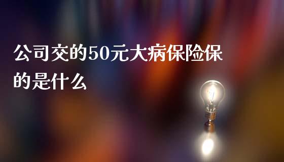 公司交的50元大病保险保的是什么_https://m.ycdhulan.com_期货交易_第1张