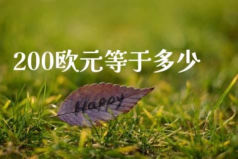 200欧元等于多少_https://m.ycdhulan.com_财经要闻_第1张