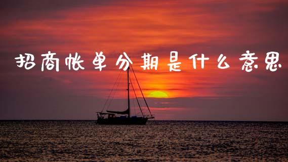 招商帐单分期是什么意思_https://m.ycdhulan.com_理财产品_第1张