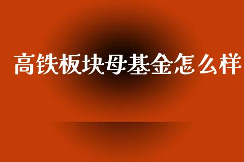 高铁板块母基金怎么样_https://m.ycdhulan.com_财经要闻_第1张