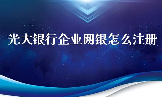 光大银行企业网银怎么注册_https://m.ycdhulan.com_理财产品_第1张