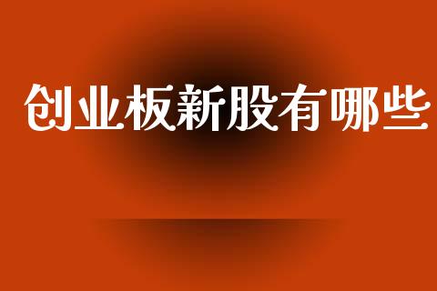 创业板新股有哪些_https://m.ycdhulan.com_理财产品_第1张