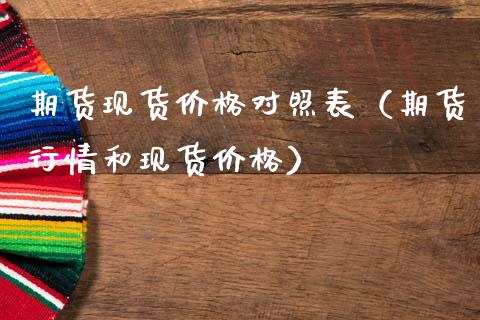期货现货价格对照表（期货行情和现货价格）_https://m.ycdhulan.com_期货交易_第1张