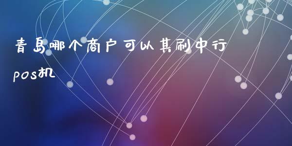 青岛哪个商户可以其刷中行pos机_https://m.ycdhulan.com_财经要闻_第1张