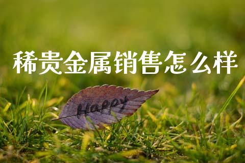 稀贵金属销售怎么样_https://m.ycdhulan.com_国际金融_第1张