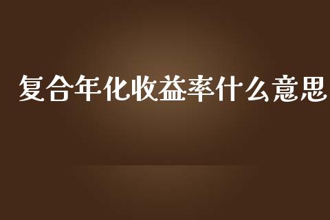 复合年化收益率什么意思_https://m.ycdhulan.com_财经要闻_第1张