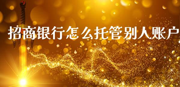 招商银行怎么托管别人账户_https://m.ycdhulan.com_理财产品_第1张