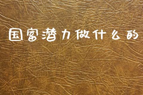 国富潜力做什么的_https://m.ycdhulan.com_股市在线_第1张