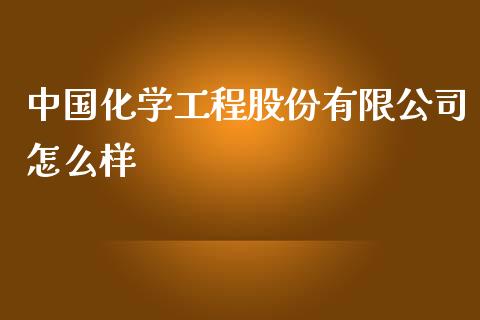 中国化学工程股份有限公司怎么样_https://m.ycdhulan.com_财经要闻_第1张