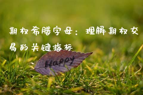 期权希腊字母：理解期权交易的关键指标_https://m.ycdhulan.com_证券新闻_第1张
