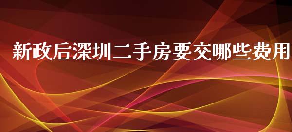 新政后深圳二手房要交哪些费用_https://m.ycdhulan.com_国际金融_第1张