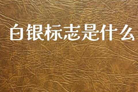 白银标志是什么_https://m.ycdhulan.com_财经要闻_第1张