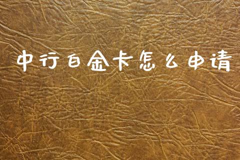 中行白金卡怎么申请_https://m.ycdhulan.com_财经要闻_第1张