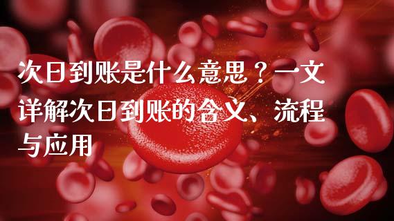 次日到账是什么意思？一文详解次日到账的含义、流程与应用_https://m.ycdhulan.com_财经要闻_第1张