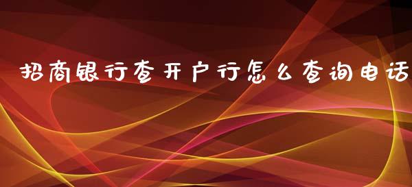 招商银行查开户行怎么查询电话_https://m.ycdhulan.com_财经要闻_第1张