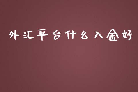 外汇平台什么入金好_https://m.ycdhulan.com_期货交易_第1张