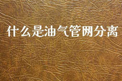 什么是油气管网分离_https://m.ycdhulan.com_股市在线_第1张