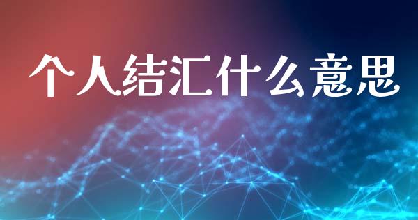 个人结汇什么意思_https://m.ycdhulan.com_理财产品_第1张