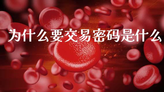 为什么要交易密码是什么_https://m.ycdhulan.com_期货交易_第1张