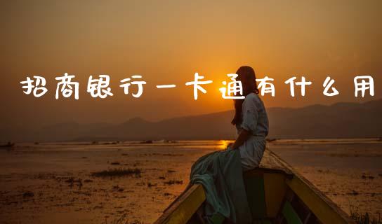 招商银行一卡通有什么用_https://m.ycdhulan.com_财经要闻_第1张
