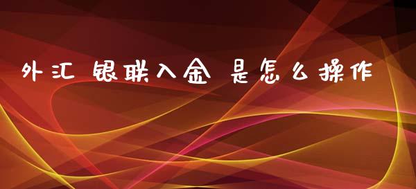外汇 银联入金 是怎么操作_https://m.ycdhulan.com_理财产品_第1张