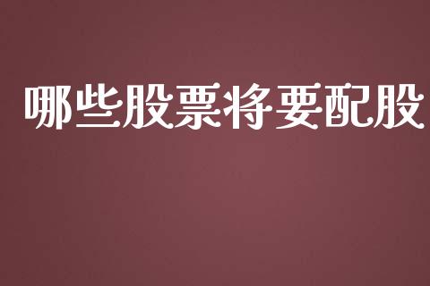 哪些股票将要配股_https://m.ycdhulan.com_股市在线_第1张