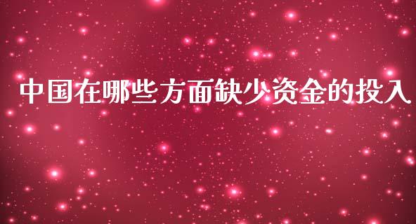 中国在哪些方面缺少资金的投入_https://m.ycdhulan.com_财经要闻_第1张