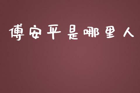 傅安平是哪里人_https://m.ycdhulan.com_股市在线_第1张