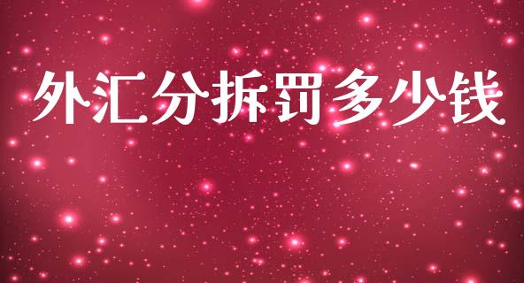 外汇分拆罚多少钱_https://m.ycdhulan.com_理财产品_第1张