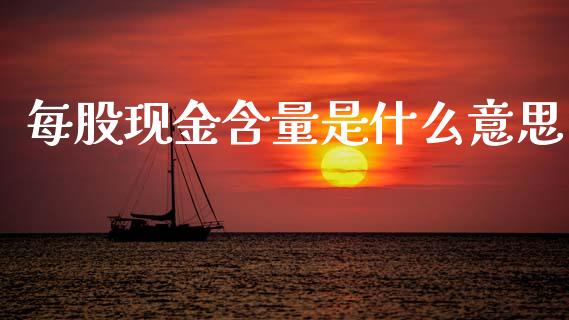 每股现金含量是什么意思_https://m.ycdhulan.com_财经要闻_第1张