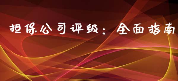 担保公司评级：全面指南_https://m.ycdhulan.com_国际金融_第1张