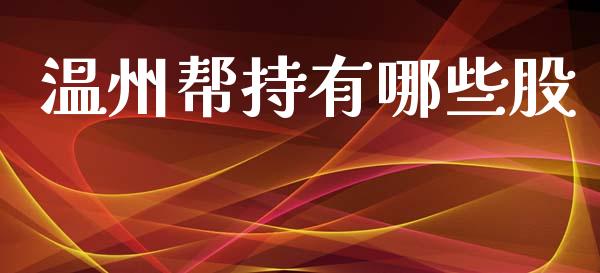温州帮持有哪些股_https://m.ycdhulan.com_股市在线_第1张