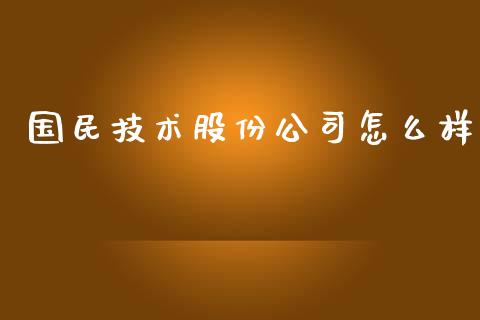 国民技术股份公司怎么样_https://m.ycdhulan.com_股市在线_第1张