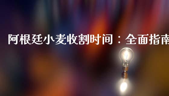 阿根廷小麦收割时间：全面指南_https://m.ycdhulan.com_国际金融_第1张