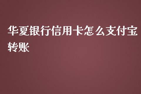 华夏银行信用卡怎么支付宝转账_https://m.ycdhulan.com_财经要闻_第1张