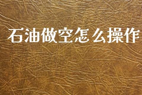 石油做空怎么操作_https://m.ycdhulan.com_财经要闻_第1张