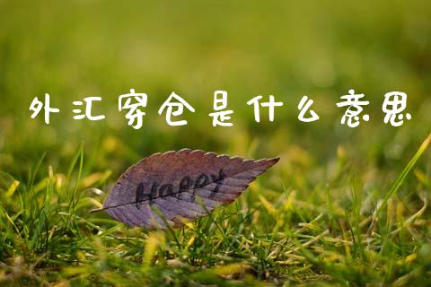 外汇穿仓是什么意思_https://m.ycdhulan.com_国际金融_第1张