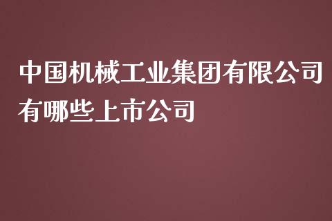 中国机械工业集团有限公司有哪些上市公司_https://m.ycdhulan.com_财经要闻_第1张