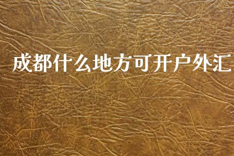 成都什么地方可开户外汇_https://m.ycdhulan.com_股市在线_第1张