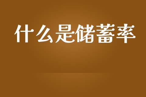 什么是储蓄率_https://m.ycdhulan.com_理财产品_第1张