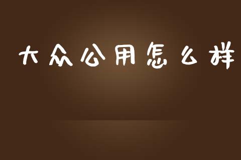 大众公用怎么样_https://m.ycdhulan.com_股市在线_第1张