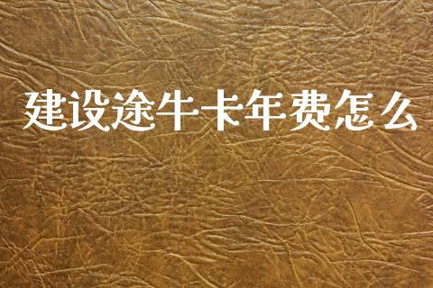 建设途牛卡年费怎么_https://m.ycdhulan.com_理财产品_第1张